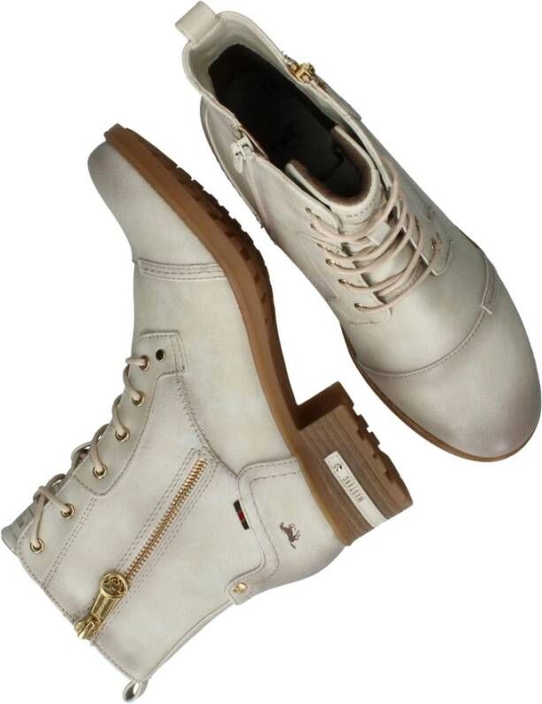 mustang Beige Veterschoenen voor Dames Beige Dames