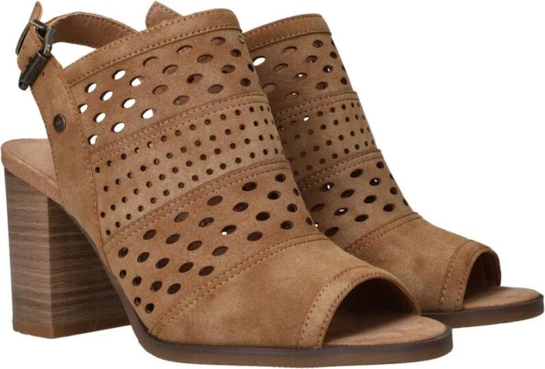 mustang Geperforeerde Cognac Sandalette Brown Dames