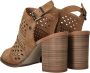 Mustang Geperforeerde Cognac Sandalette Brown Dames - Thumbnail 6