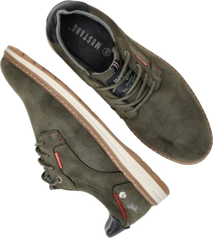 mustang Groene Casual Sneakers met Gewatteerde Enkel Green Heren