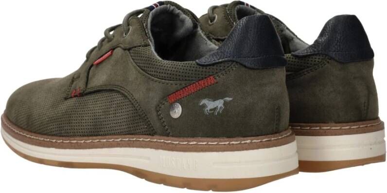 mustang Groene Casual Sneakers met Gewatteerde Enkel Green Heren