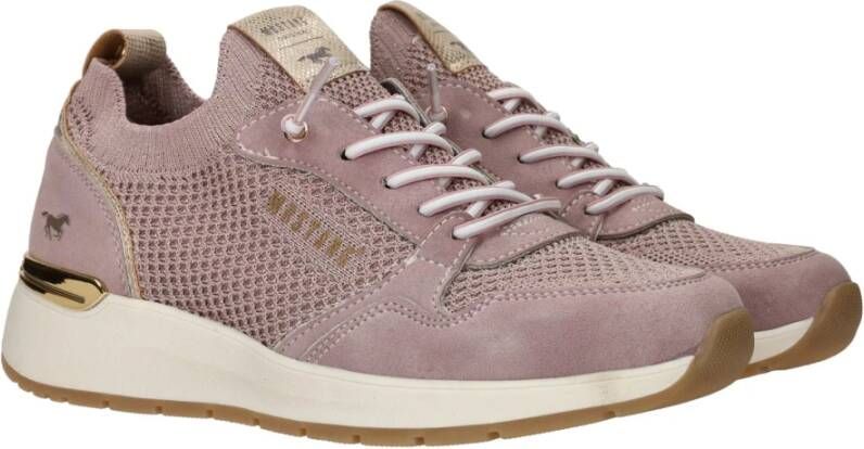 mustang Lila Glitter Elastische Sneakers Pink Dames