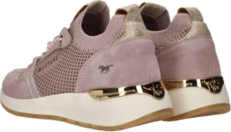 mustang Lila Glitter Elastische Sneakers Pink Dames