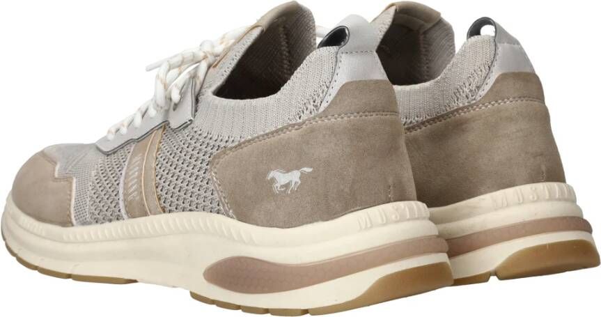 mustang Taupe Sneaker met Elastische Enkelband Beige Heren
