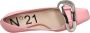 N21 Lederen pompen met extra grote gesp Roze Dames - Thumbnail 2