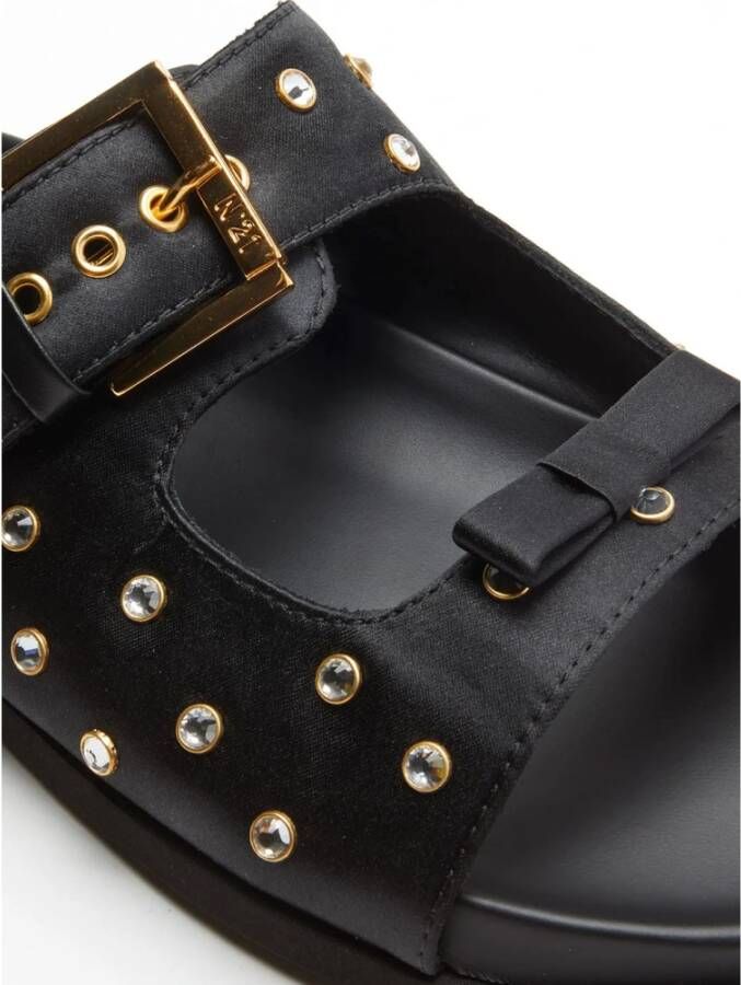 N21 Sandalen van leer met kristallen