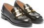N21 Zwarte leren platte schoenen met gouden logo Black Dames - Thumbnail 6