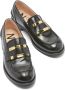 N21 Zwarte leren platte schoenen met gouden logo Black Dames - Thumbnail 2