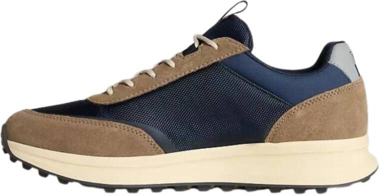 Napapijri Blauwe Leren Lage Sneakers