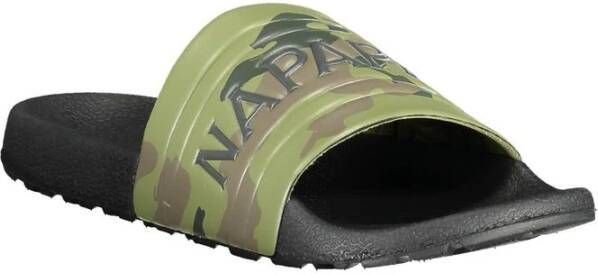 Napapijri Contrast Detail Logo Sandalen Pantoffels Green Heren