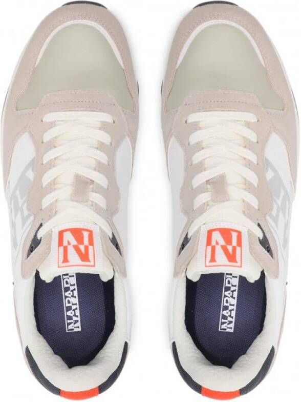 Napapijri Grijze hardloopsneakers met leren inzetstukken