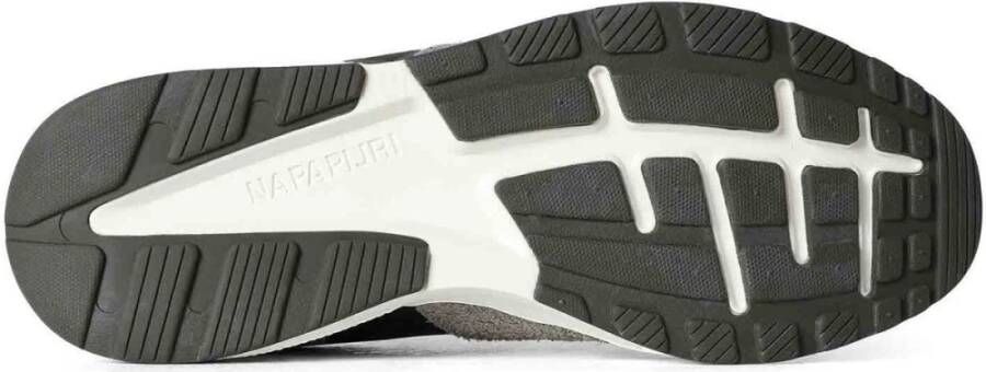 Napapijri Grijze hardloopsneakers met leren inzetstukken