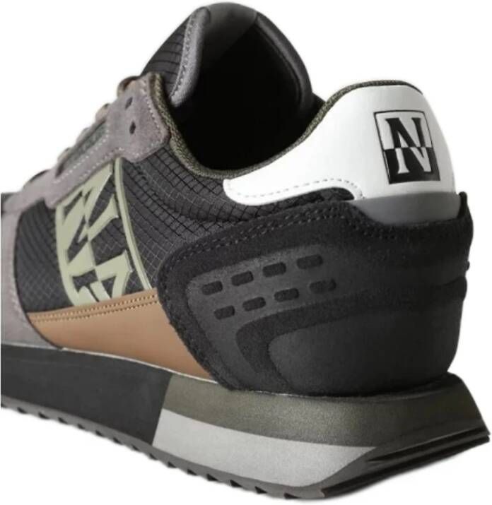 Napapijri Grijze Leren Sneakers voor Heren Buitenshuis