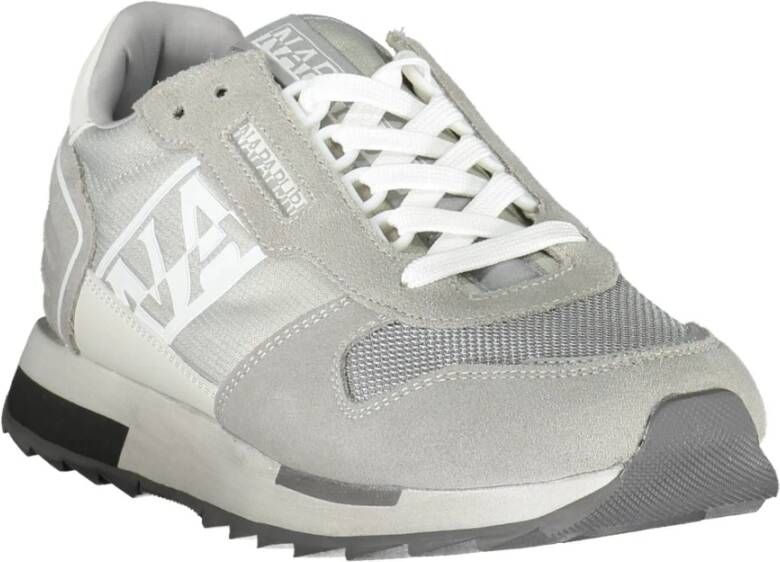 Napapijri Grijze Polyester Sneaker met Contrasterende Details Gray Heren