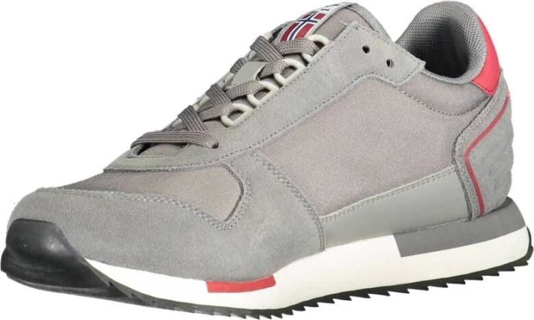Napapijri Grijze Polyester Sneaker met Veters en Logo Gray Heren