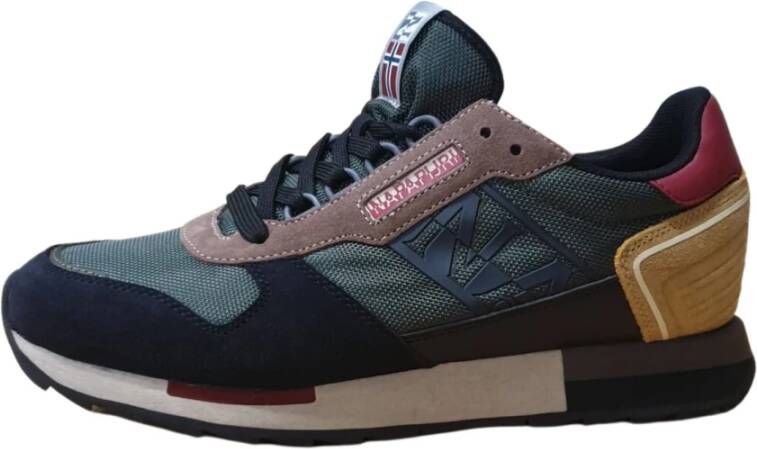 Napapijri Groene Leren Stoffen Lage Sneakers