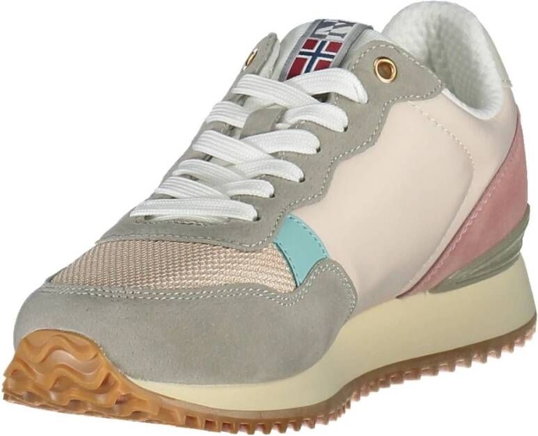 Napapijri Roze Vetersneakers met Logo-Detail Multicolor Dames