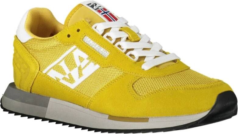 Napapijri Sportieve Veterschoenen Geel Contrastdetails Yellow Heren