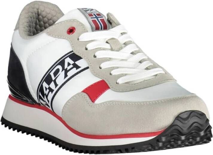 Napapijri Witte Vetersneakers met Logodetail Multicolor Heren