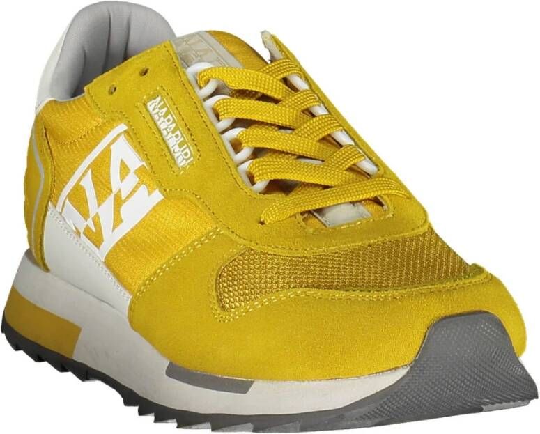 Napapijri Yellow Polyester Sneaker Geel Heren