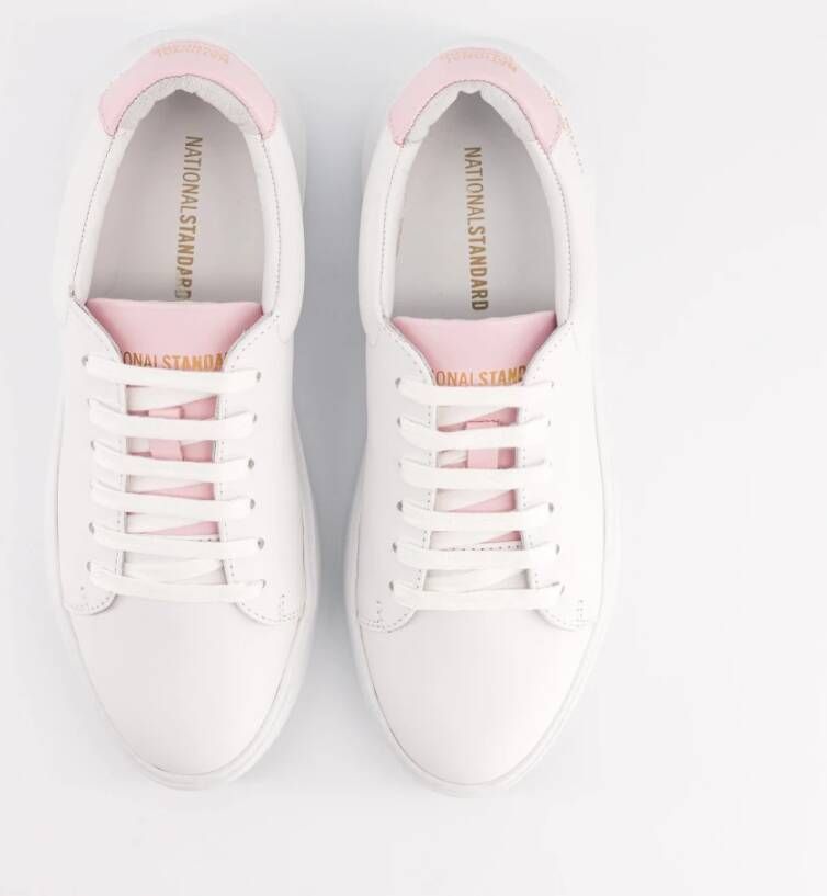 National Standard Handgemaakte Ethische Sneakers Wit Roze White Dames