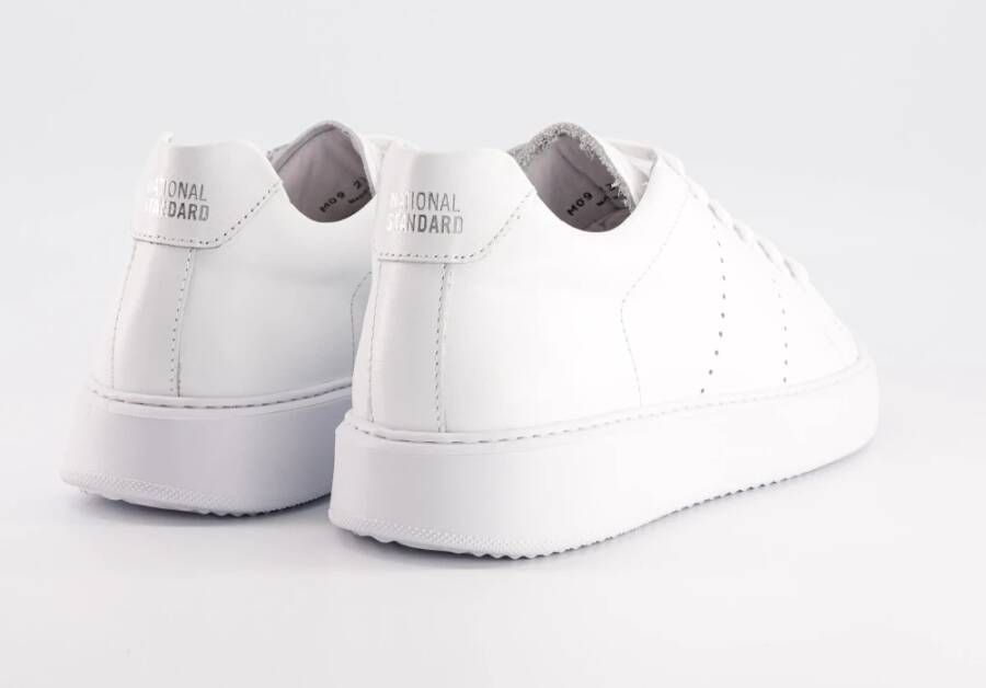National Standard Handgemaakte Wit Monochroom Sneakers White Heren