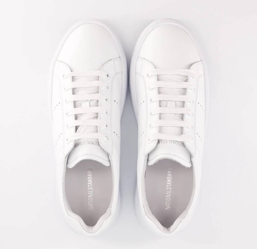 National Standard Handgemaakte Wit Monochroom Sneakers White Heren