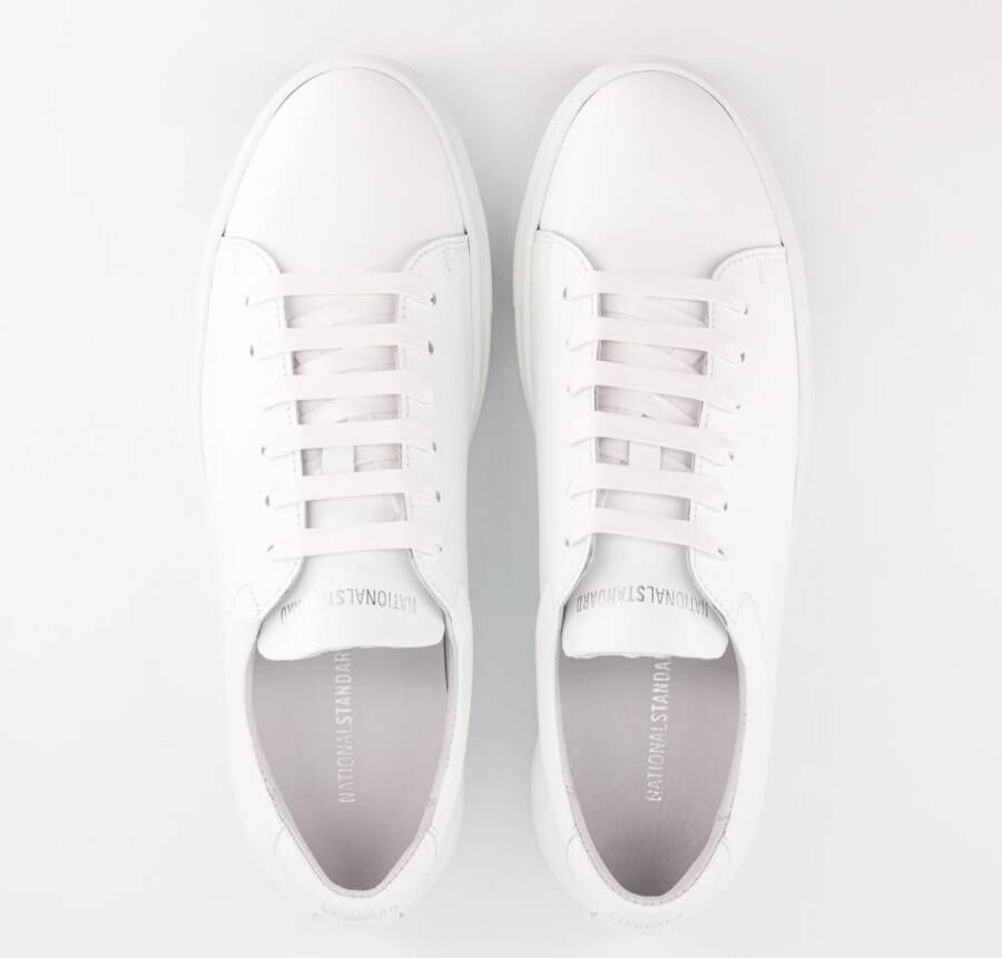 National Standard Handgemaakte Witte Monochrome Sneakers White Heren