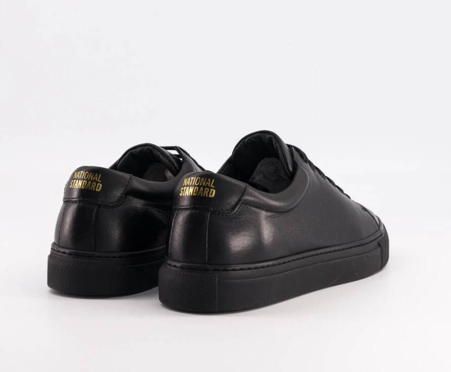 National Standard Handgemaakte Zwarte Monochrome Sneakers Black Dames