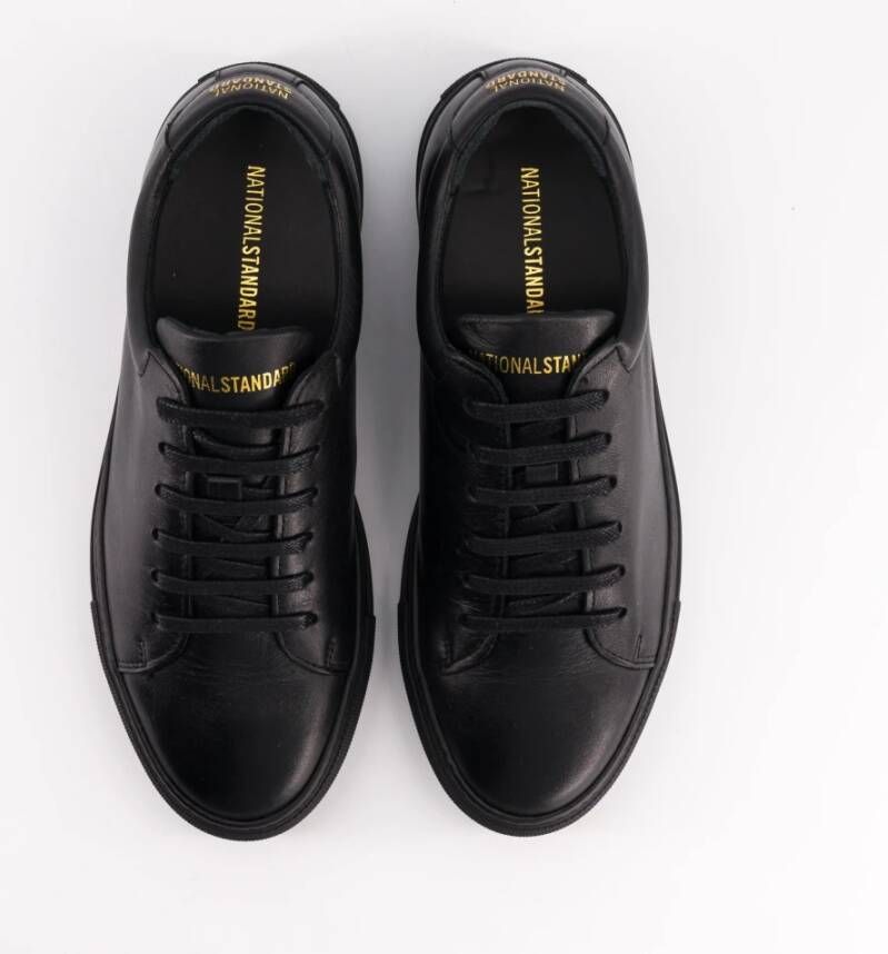 National Standard Handgemaakte Zwarte Monochrome Sneakers Black Dames