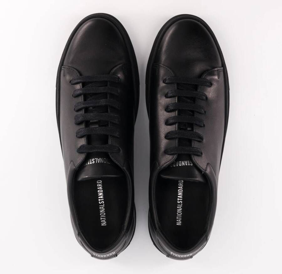 National Standard Handgemaakte Zwarte Monochrome Sneakers Black Heren