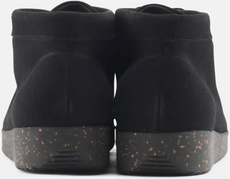 Nature Footwear Zwarte Suède Veterschoen Black Dames