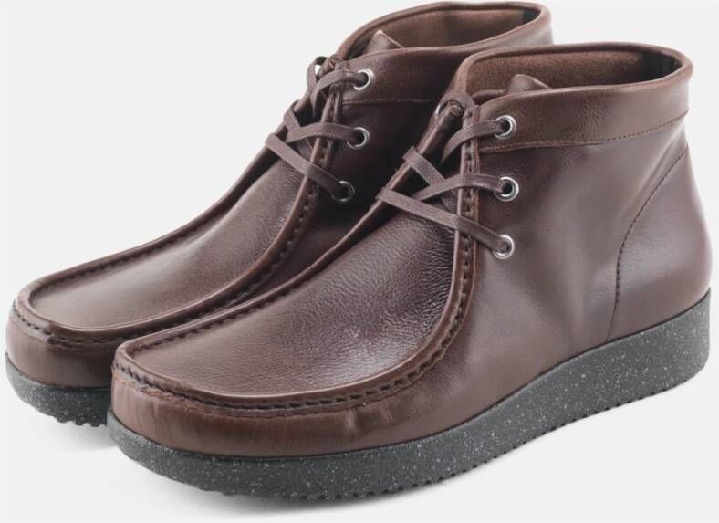 Nature Footwear Handgemaakte leren veterschoenen koffie Brown Heren