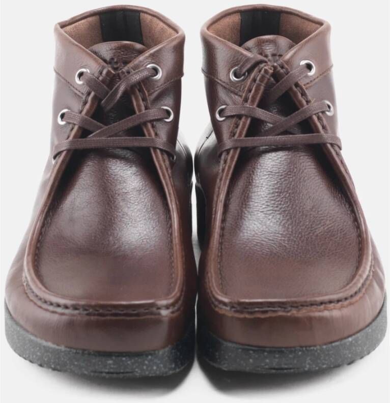 Nature Footwear Handgemaakte leren veterschoenen koffie Brown Heren