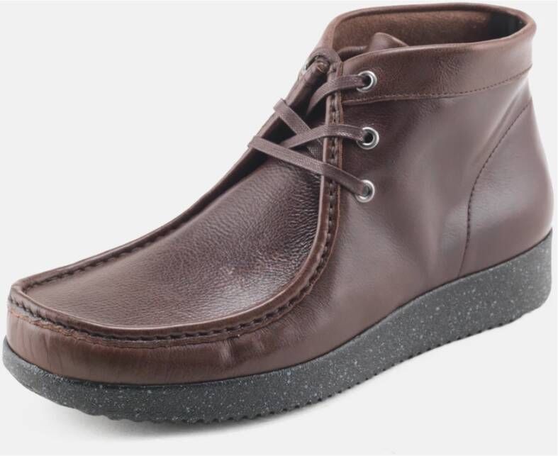 Nature Footwear Handgemaakte leren veterschoenen koffie Brown Heren