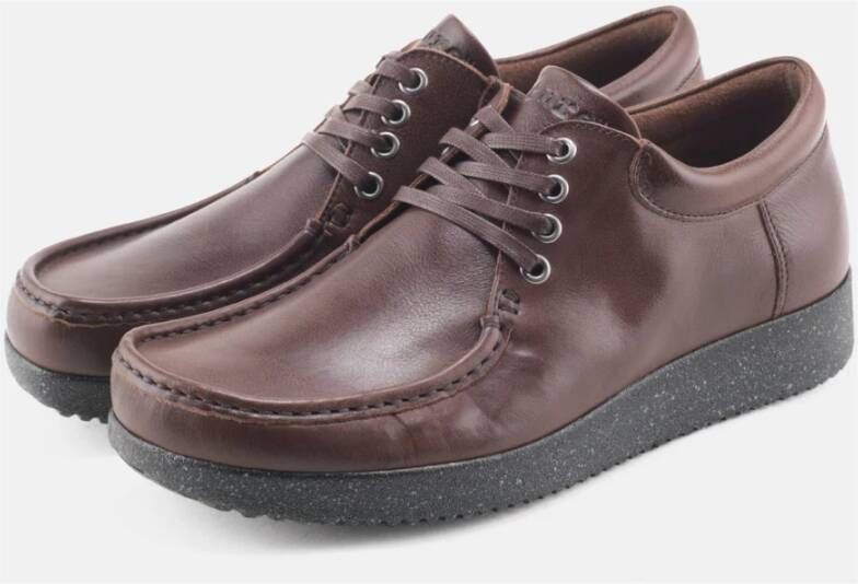 Nature Footwear Handgemaakte leren veterschoenen Koffie Brown Heren