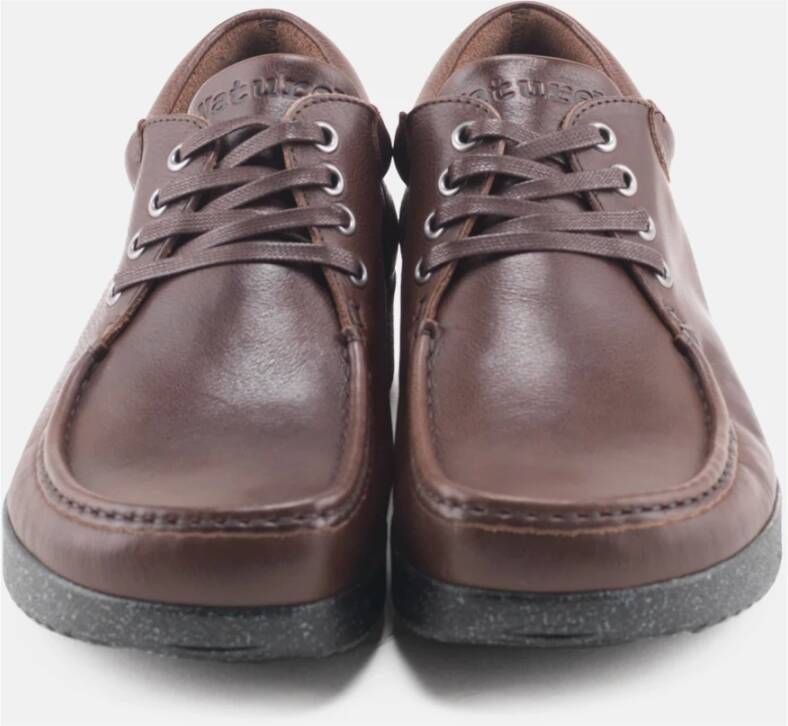 Nature Footwear Handgemaakte leren veterschoenen Koffie Brown Heren
