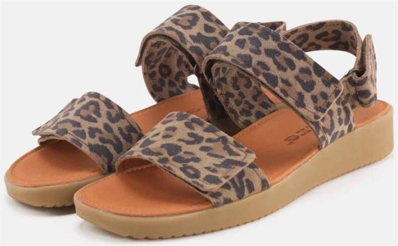 Nature Footwear Leopard Print Karen Sandal Brown Dames