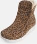 Nature Footwear Luipaardprint Suède Laars met Lamsvacht Voering Brown Dames - Thumbnail 4