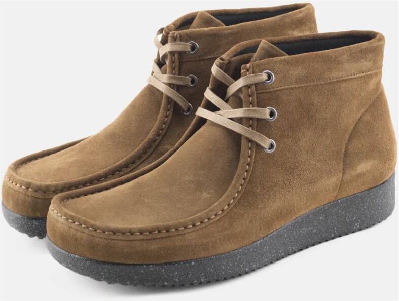Nature Footwear Luxe Suède Olijf Veterschoenen Green Heren