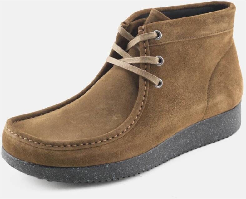 Nature Footwear Luxe Suède Olijf Veterschoenen Green Heren