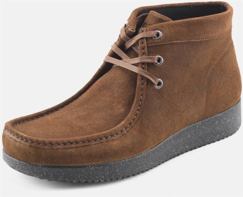 Nature Footwear Olie Suède Veterschoen Mahonie Brown Heren