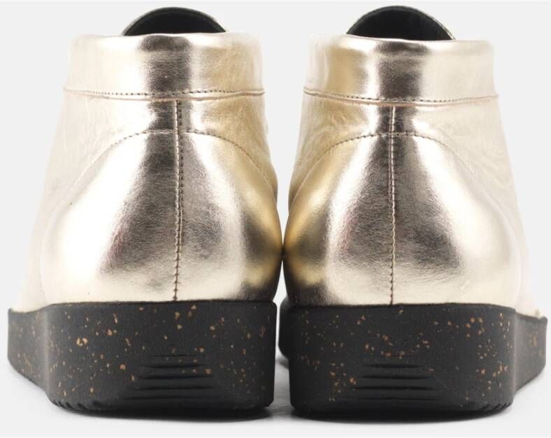 Nature Footwear Metallic Suède Veterschoen Yellow Dames