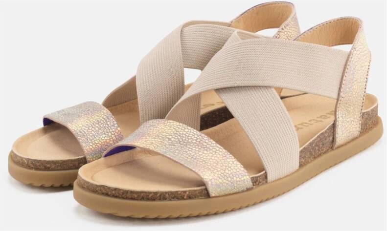 Nature Footwear Metallic Suède Sandaal Multicolor Stijl Multicolor Dames
