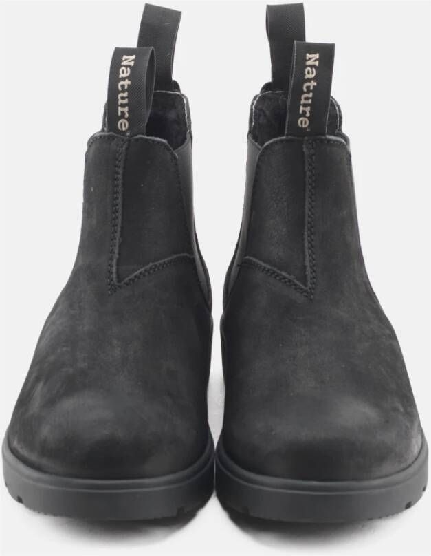 Nature Footwear Nubuck Winterlaars met wollen voering Black Dames