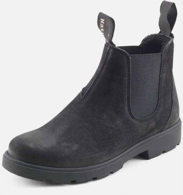 Nature Footwear Nubuck Winterlaars met wollen voering Black Dames