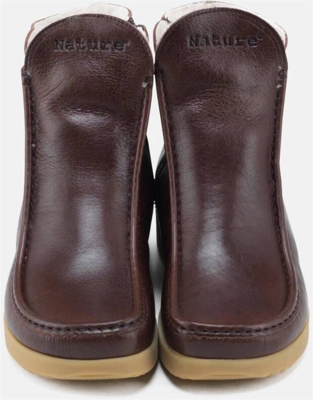 Nature Footwear Warm Gevoerde Laars Leer Koffie Brown Dames
