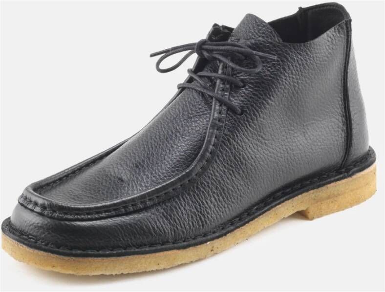 Nature Footwear Zwarte Leren Chelsea Laars Black Heren