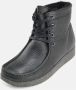 Nature Footwear Zwarte Leren Laars met Chroomvrije Lamsvachtvoering Black Dames - Thumbnail 4