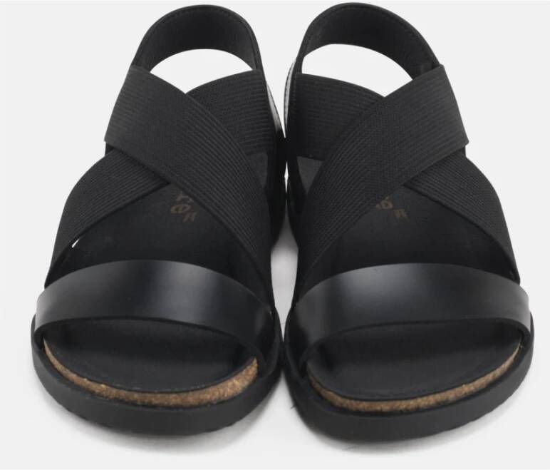 Nature Footwear Zwarte Leren Sandaal 1105-040-002 Black Dames